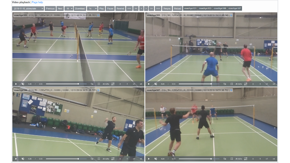 Badminton video playback