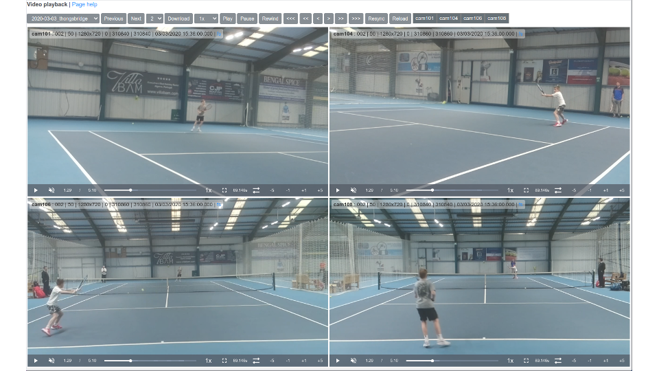 Tennis video playback